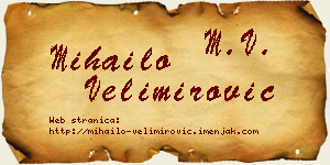 Mihailo Velimirović vizit kartica